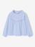 Top with Detail in Broderie Anglaise, for Girls ecru+GREEN DARK SOLID+mauve+navy blue+pale blue - vertbaudet enfant 