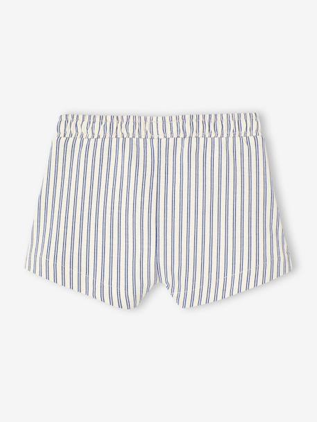 Lot 2 bermudas bébé garçon en molleton rayé bleu - vertbaudet enfant 