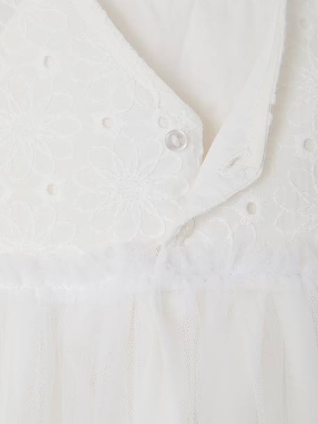 Embroidered Tulle Dress for Baby Girls white - vertbaudet enfant 
