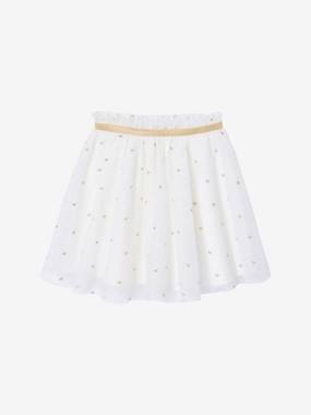 Girls-Girl's tulle skirt with lurex embroidery 