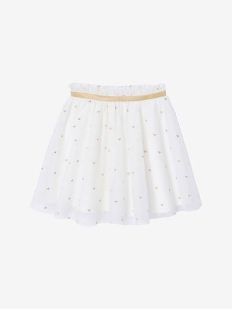 Girl's tulle skirt with lurex embroidery white - vertbaudet enfant 