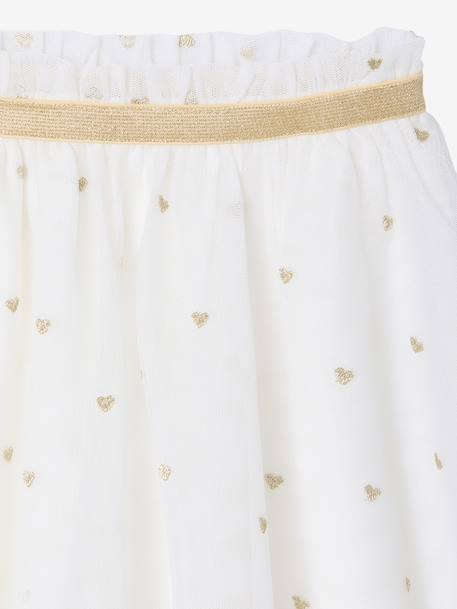 Jupe fille en tulle broderie lurex blanc - vertbaudet enfant 