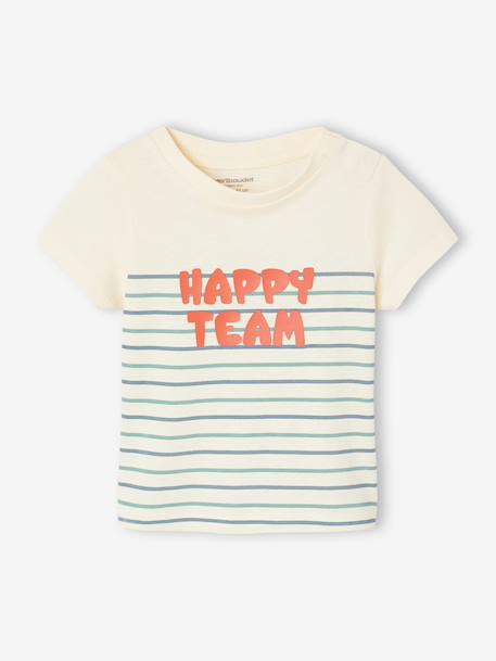Boys' organic cotton t-shirt ecru - vertbaudet enfant 