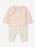 Baby sweatshirt and trouser set ecru+pale pink - vertbaudet enfant 
