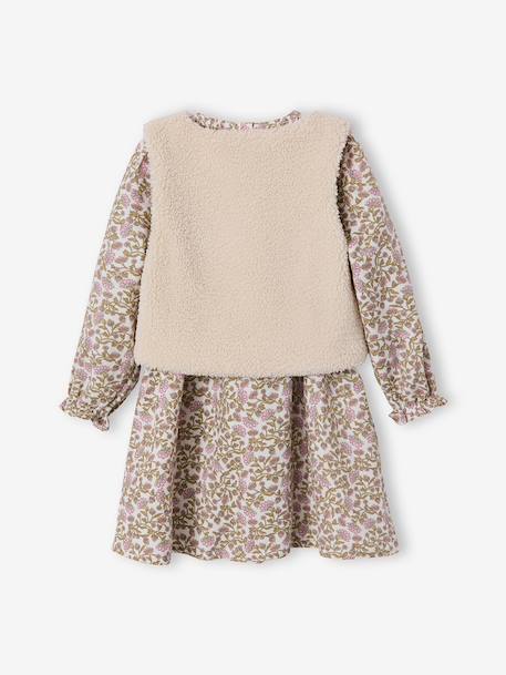 Girl's sherpa dress and cardigan set ecru - vertbaudet enfant 