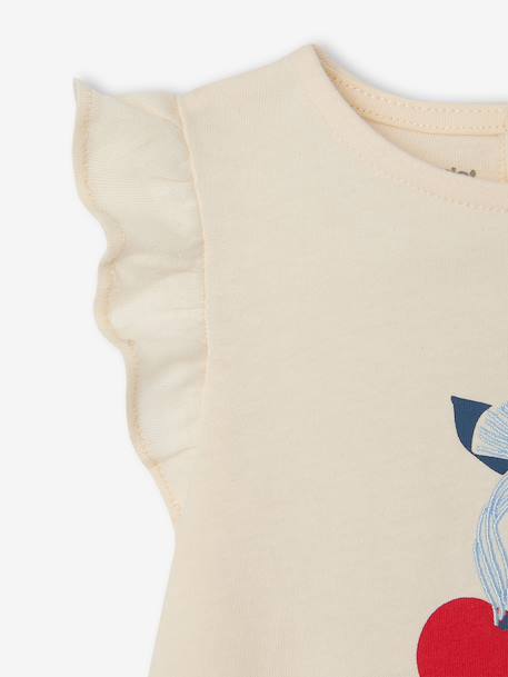 Fancy Pattern T-Shirt in Organic Cotton for Girls ecru - vertbaudet enfant 