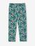 Fluid Cropped Trousers with Floral Print, for Girls emerald green+navy blue+red - vertbaudet enfant 