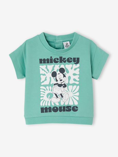 Mickey Mouse Shorts & T-Shirt Set for Babies mint green - vertbaudet enfant 