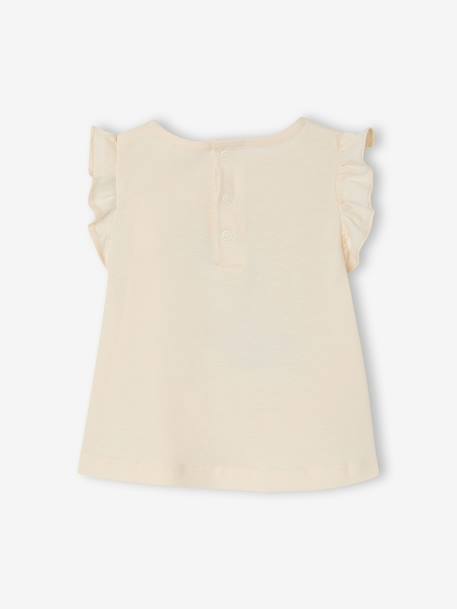Fancy Pattern T-Shirt in Organic Cotton for Girls ecru - vertbaudet enfant 
