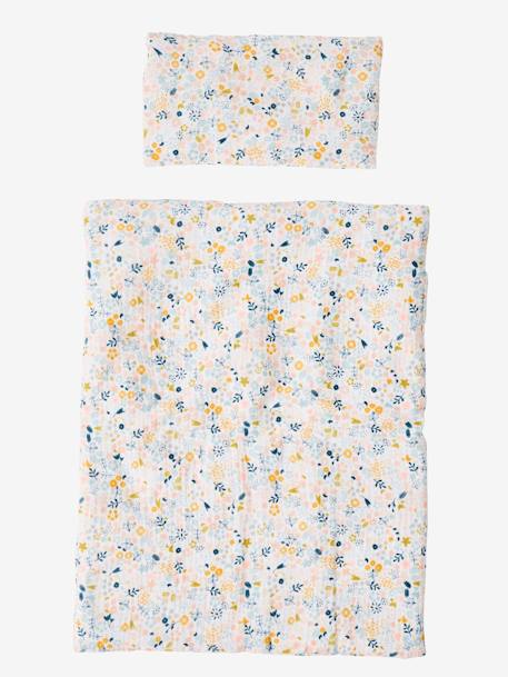 Couette + oreiller poupon en gaze de coton beige+rose - vertbaudet enfant 