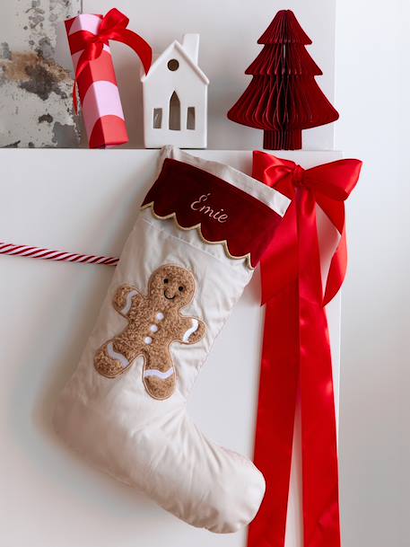 Gingerbread Man Christmas Stocking beige - vertbaudet enfant 