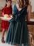 Robe Noël fille en velours et tulle brillant rouge+vert émeraude - vertbaudet enfant 