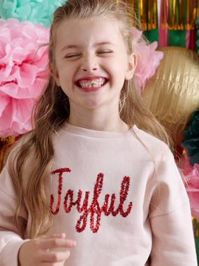 Sweat fille noël message en sequins - vertbaudet enfant Fille-Pull, gilet, sweat-Sweat-Sweat fille noël message en sequins