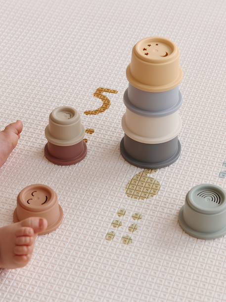 Stacking Cups in Soft Plastic multicoloured - vertbaudet enfant 
