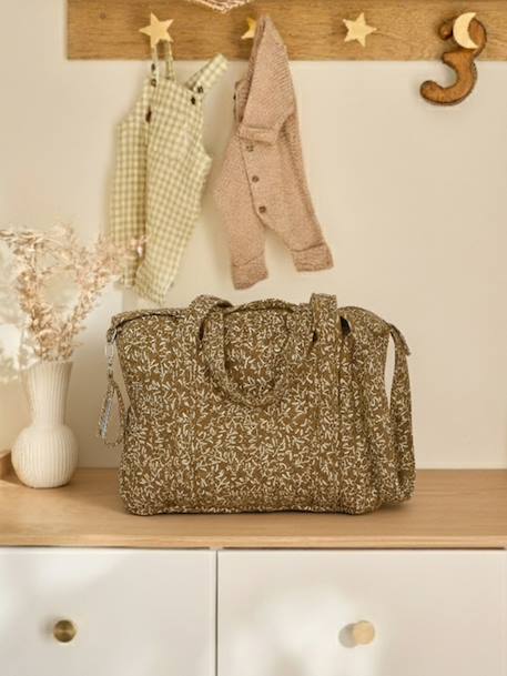 Sac à langer en gaze de coton JOIOSA beige imprimé+bleu nuit+bronze+écru - vertbaudet enfant 
