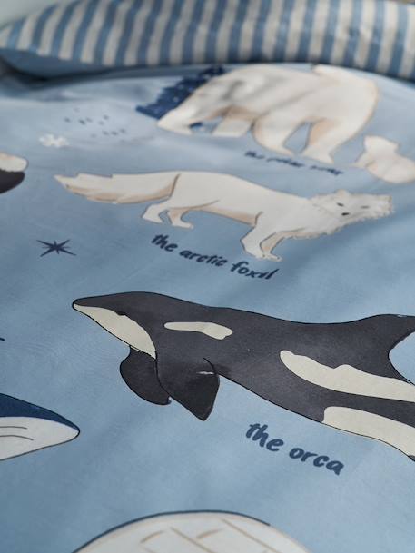 PÔLE NORD duvet cover set + pillowcase for children, with recycled cotton ocean blue - vertbaudet enfant 