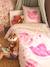 Reversible BIRDY duvet cover set + pillowcase for children, made with recycled cotton rosy - vertbaudet enfant 
