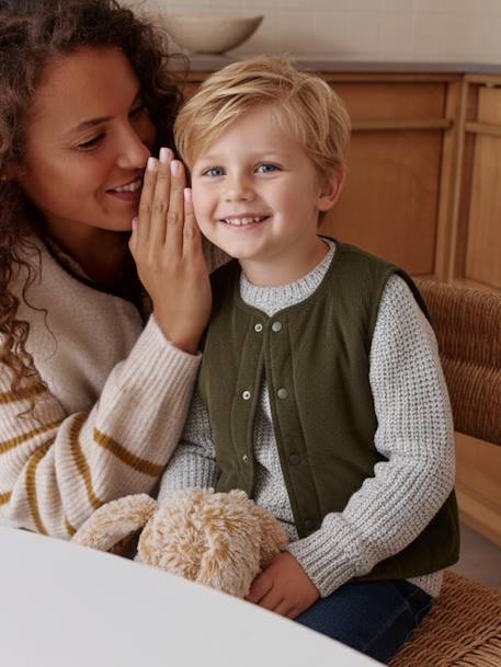 Child's reversible cardigan from the family capsule ecru - vertbaudet enfant 