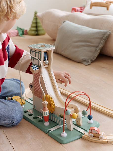 Tower with Multi-Activity Launch Ramp in FSC® Wood wood - vertbaudet enfant 