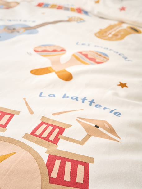 MUSIQUE LEXIQUE duvet cover set + pillowcase with recycled cotton printed white - vertbaudet enfant 