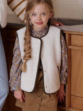 Gilet mixte sans manches réversible capsule famille - vertbaudet enfant Fille-Pull, gilet, sweat-Sweat-Gilet mixte sans manches réversible capsule famille