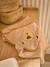 Bath cape + PETIT OURS wash mitt, with recycled cotton striped beige - vertbaudet enfant 