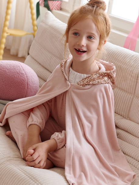 Pyjamas with Sequinned Cape for Girls rosy - vertbaudet enfant 