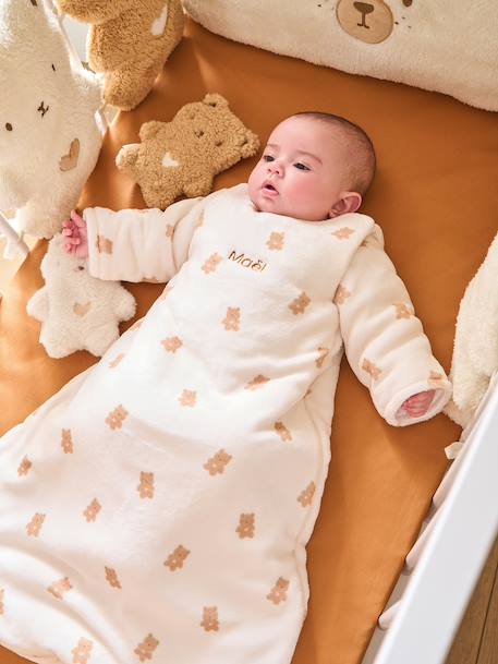 Gigoteuse PETIT OURS manches longues amovibles blanc imprimé - vertbaudet enfant 