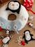Doudou plat pingouin personnalisable et hochet BANQUISE blanc - vertbaudet enfant 