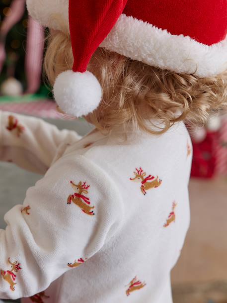 Ensemble bébé noël pyjama bonnet mixte capsule fratrie écru - vertbaudet enfant 