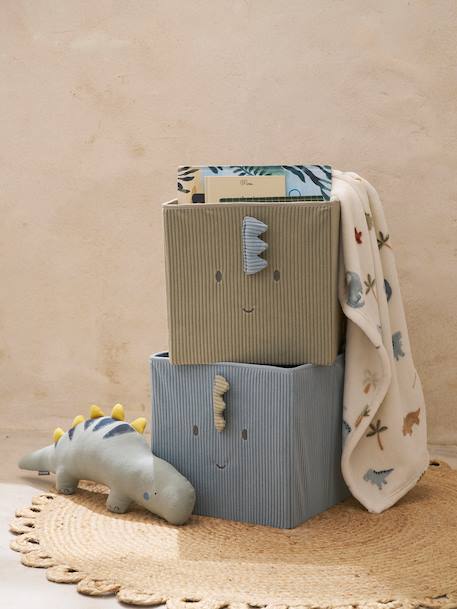 Set of 2 Minisaurus Dino Storage Tubs in Corduroy sage green - vertbaudet enfant 