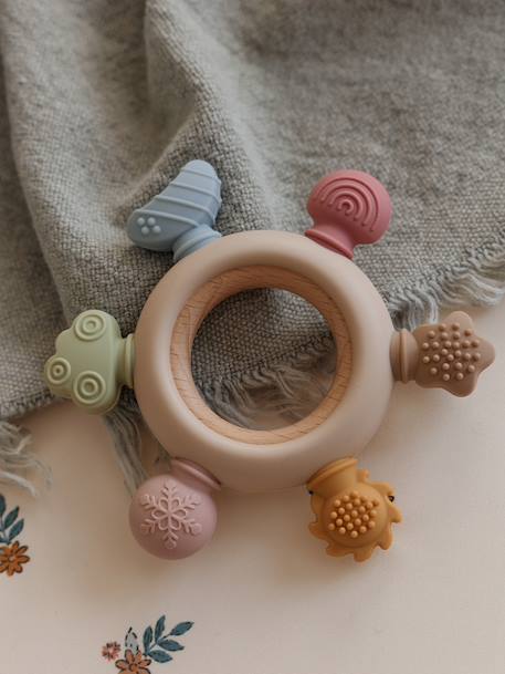 Silicone sensory teething ring wood - vertbaudet enfant 