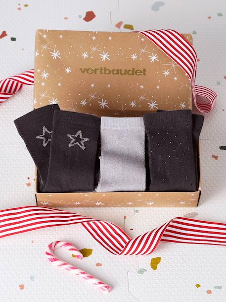 Pack of 3 pairs of JONEN girls' socks anthracite - vertbaudet enfant 