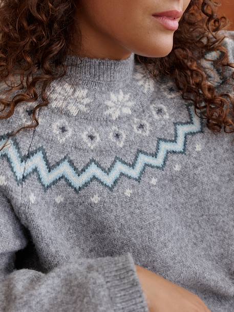 Fluffy Christmas Jumper for the Whole Family marl grey - vertbaudet enfant 