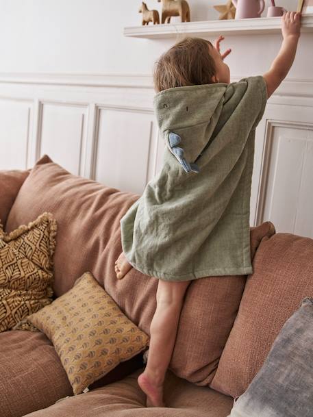 Bathing Poncho for Babies, Animal beige+ochre+olive+pale pink - vertbaudet enfant 