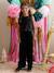 Velour Jumpsuit with Sequins for Girls black - vertbaudet enfant 