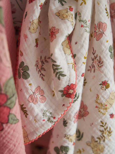 Lot de 3 langes en gaze de coton LAPIN ENCHANTÉ lot rose - vertbaudet enfant 