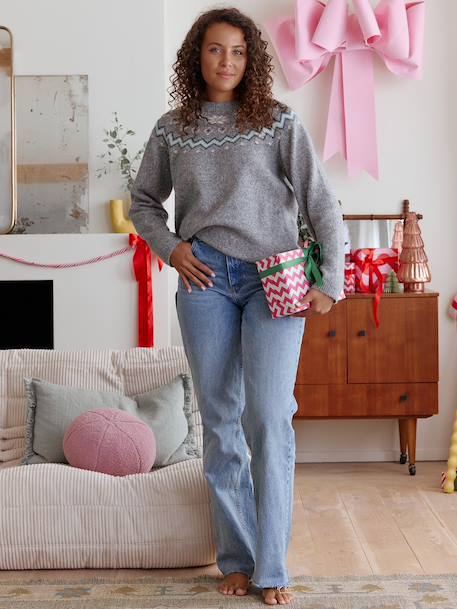 Fluffy Christmas Jumper for the Whole Family marl grey - vertbaudet enfant 