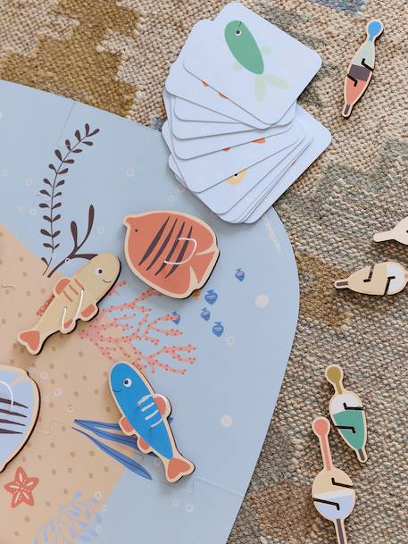 FSC® wooden fishing game blue - vertbaudet enfant 