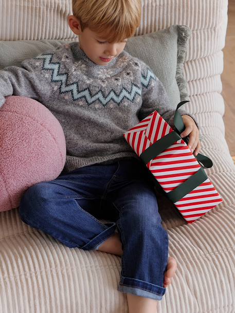 Christmas Jacquard Jumper for Boys, Family Capsule Collection marl grey - vertbaudet enfant 