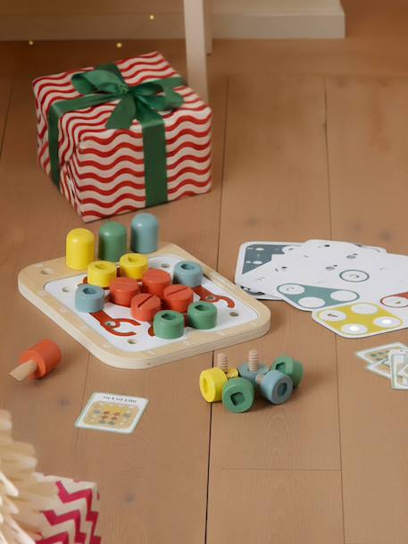 Progressive Screwing Board in FSC® Wood red - vertbaudet enfant 