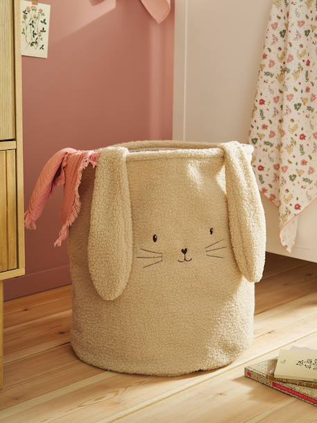 Rabbit Storage Basket in Sherpa sandy beige - vertbaudet enfant 