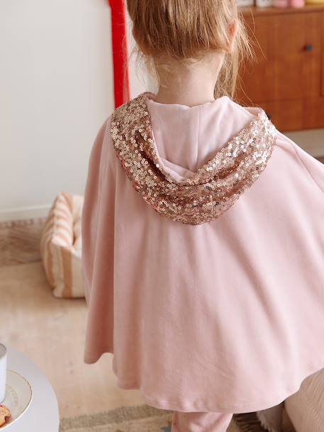 Ensemble Pyjama Fille Cape Sequins rose poudré - vertbaudet enfant 
