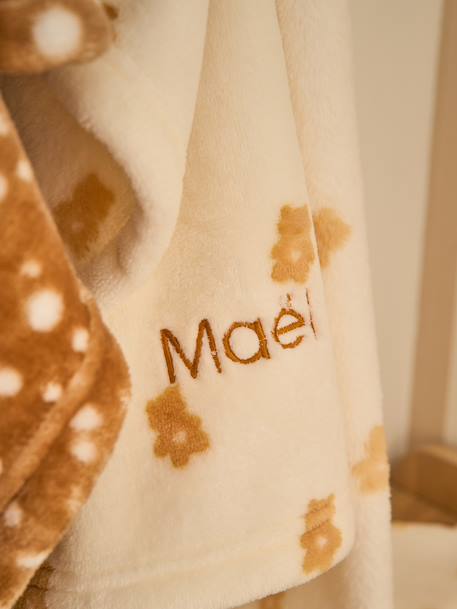 Printed Fleece Blanket multicoloured+printed brown+printed white - vertbaudet enfant 