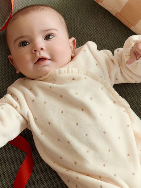 Velvet sleepsuit and comforter set ecru - vertbaudet enfant 