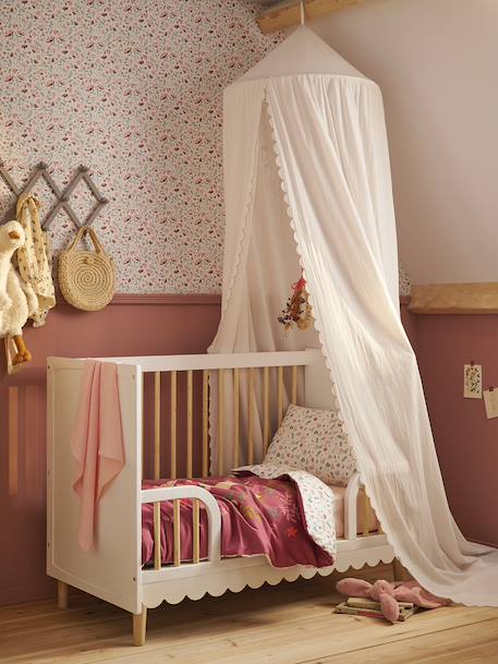 Parure bébé housse de couette + taie d'oreiller LAPIN ENCHANTÉ vieux rose - vertbaudet enfant 