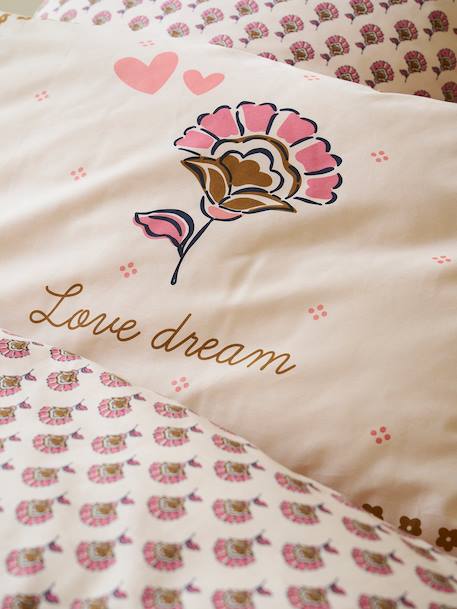 Duvet Cover + Pillowcase Set, with Recycled Cotton, ARIZONA DREAM printed white - vertbaudet enfant 