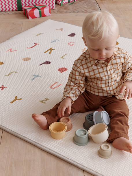 Stacking Cups in Soft Plastic multicoloured - vertbaudet enfant 