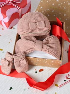 Baby-Accessories-Hats, scarves, gloves-Christmas Set: Beanie, Snood & Mittens for Babies 
