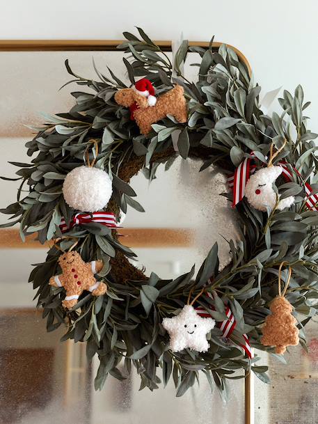 Lot 12 déco de Noël en sherpa beige - vertbaudet enfant 